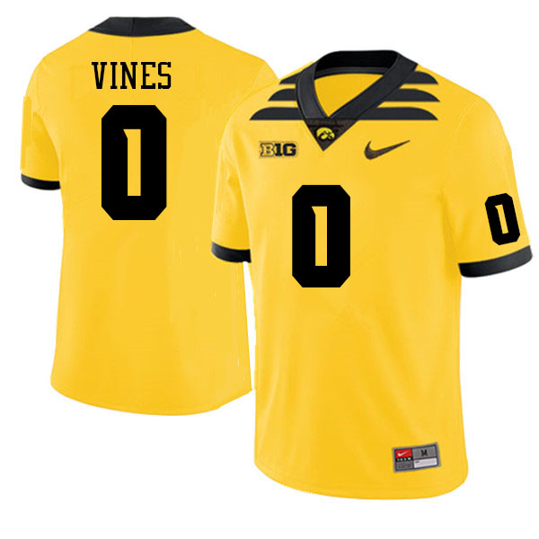 Men #0 Diante Vines Iowa Hawkeyes College Football Jerseys Sale-Gold